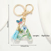 Key Ring Pendant With Dried Flower Letter Pattern Fashion Style Dripping Glue Process