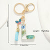 Key Ring Pendant With Dried Flower Letter Pattern Fashion Style Dripping Glue Process