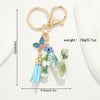 Key Ring Pendant With Dried Flower Letter Pattern Fashion Style Dripping Glue Process