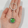 Keychain Metal Glass Solar System Galaxy Nebula Double Sided Ball Pendant Electroplating Stars Sun Moon Clouds Universe Design