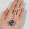 Keychain Metal Glass Solar System Galaxy Nebula Double Sided Ball Pendant Electroplating Stars Sun Moon Clouds Universe Design