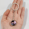 Keychain Metal Glass Solar System Galaxy Nebula Double Sided Ball Pendant Electroplating Stars Sun Moon Clouds Universe Design