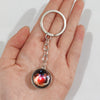 Keychain Metal Glass Solar System Galaxy Nebula Double Sided Ball Pendant Electroplating Stars Sun Moon Clouds Universe Design