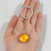 Keychain Metal Glass Solar System Galaxy Nebula Double Sided Ball Pendant Electroplating Stars Sun Moon Clouds Universe Design