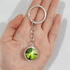 Keychain Metal Glass Solar System Galaxy Nebula Double Sided Ball Pendant Electroplating Stars Sun Moon Clouds Universe Design