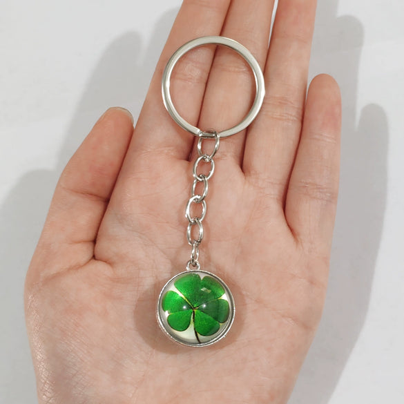 Keychain Metal Glass Solar System Galaxy Nebula Double Sided Ball Pendant Electroplating Stars Sun Moon Clouds Universe Design