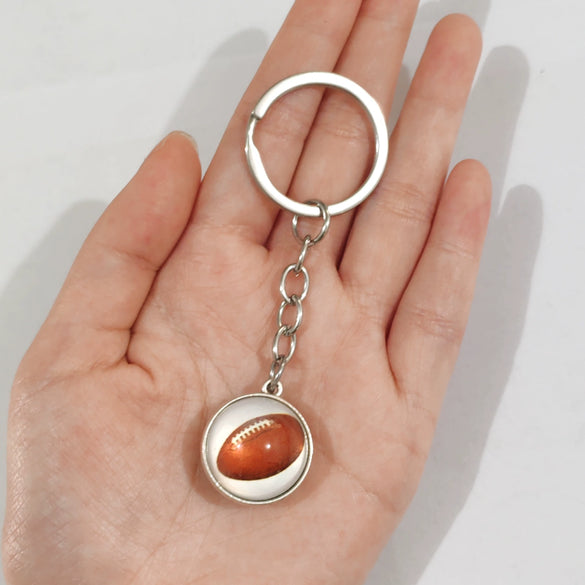 Keychain Metal Glass Solar System Galaxy Nebula Double Sided Ball Pendant Electroplating Stars Sun Moon Clouds Universe Design