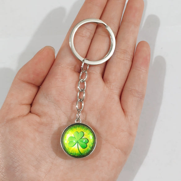 Keychain Metal Glass Solar System Galaxy Nebula Double Sided Ball Pendant Electroplating Stars Sun Moon Clouds Universe Design