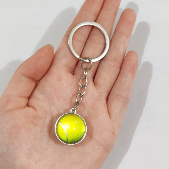 Keychain Metal Glass Solar System Galaxy Nebula Double Sided Ball Pendant Electroplating Stars Sun Moon Clouds Universe Design