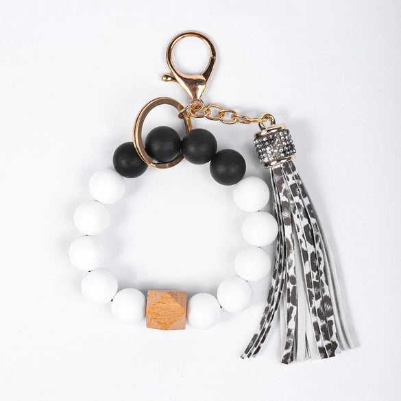 Keychain Pendant Silicone Beaded Tassel Plastic Resin