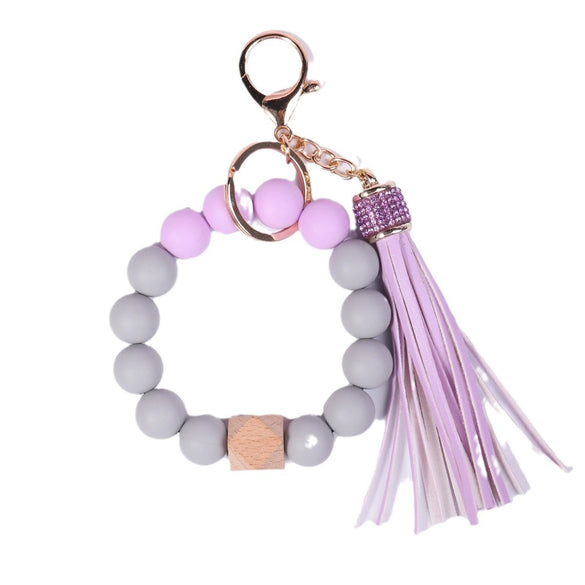 Keychain Pendant Silicone Beaded Tassel Plastic Resin