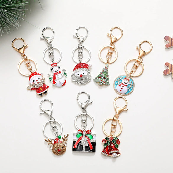 Keychain Pendant Zinc Alloy Christmas Tree Electroplated With Christmas Style