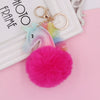 Keychain Plush Pu Leather Unicorn Fur Ball