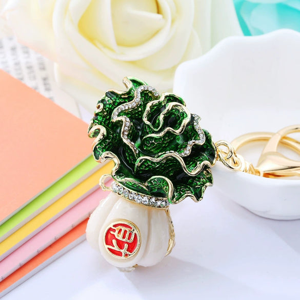 Keychain Zinc Alloy Cross Rhinestone Modern Art Creative