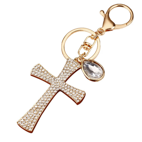 Keychain Zinc Alloy Cross Rhinestone Modern Art Creative