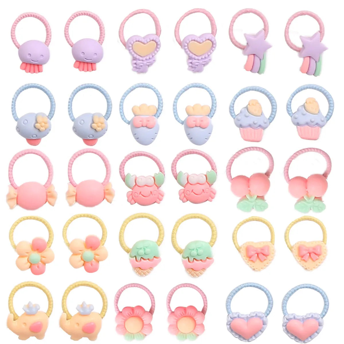 Kid'S Cartoon Style Animal Fruit Bow Knot Arylic Hair Tie