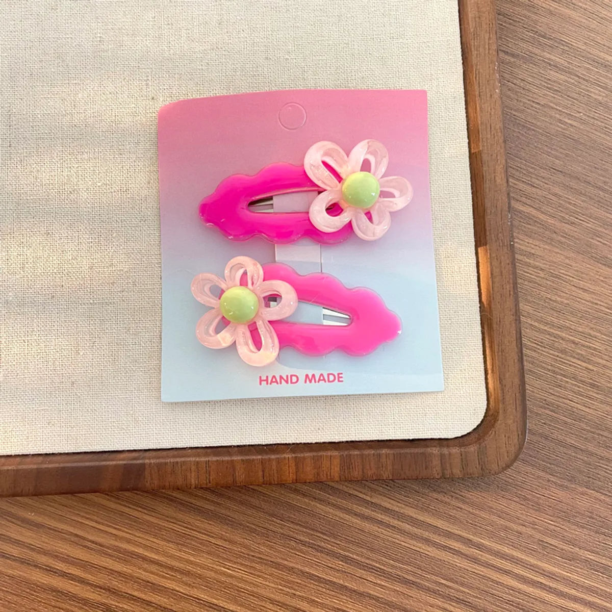 Kid'S Casual Sweet Pastoral Wave Flower Plastic Resin Hair Clip