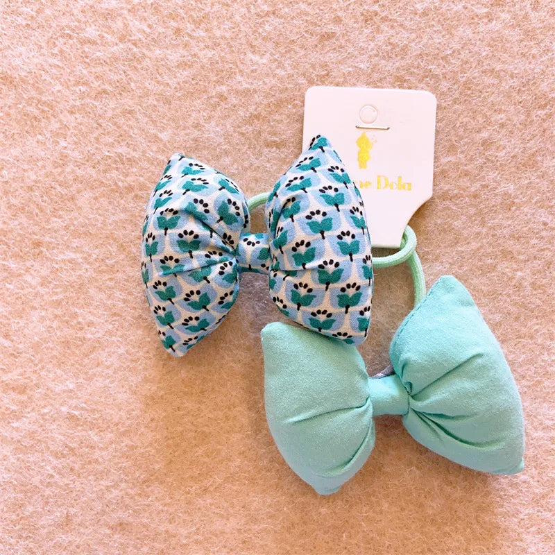 Kid'S Cute Bow Knot Cloth Hair Tie