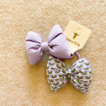 Kid'S Cute Bow Knot Cloth Hair Tie