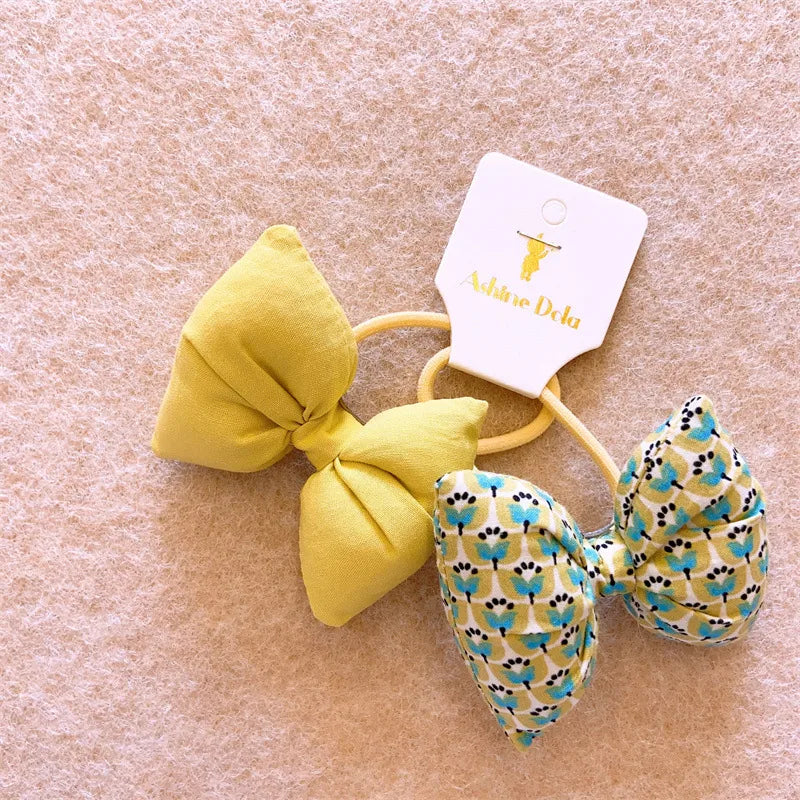 Kid'S Cute Bow Knot Cloth Hair Tie