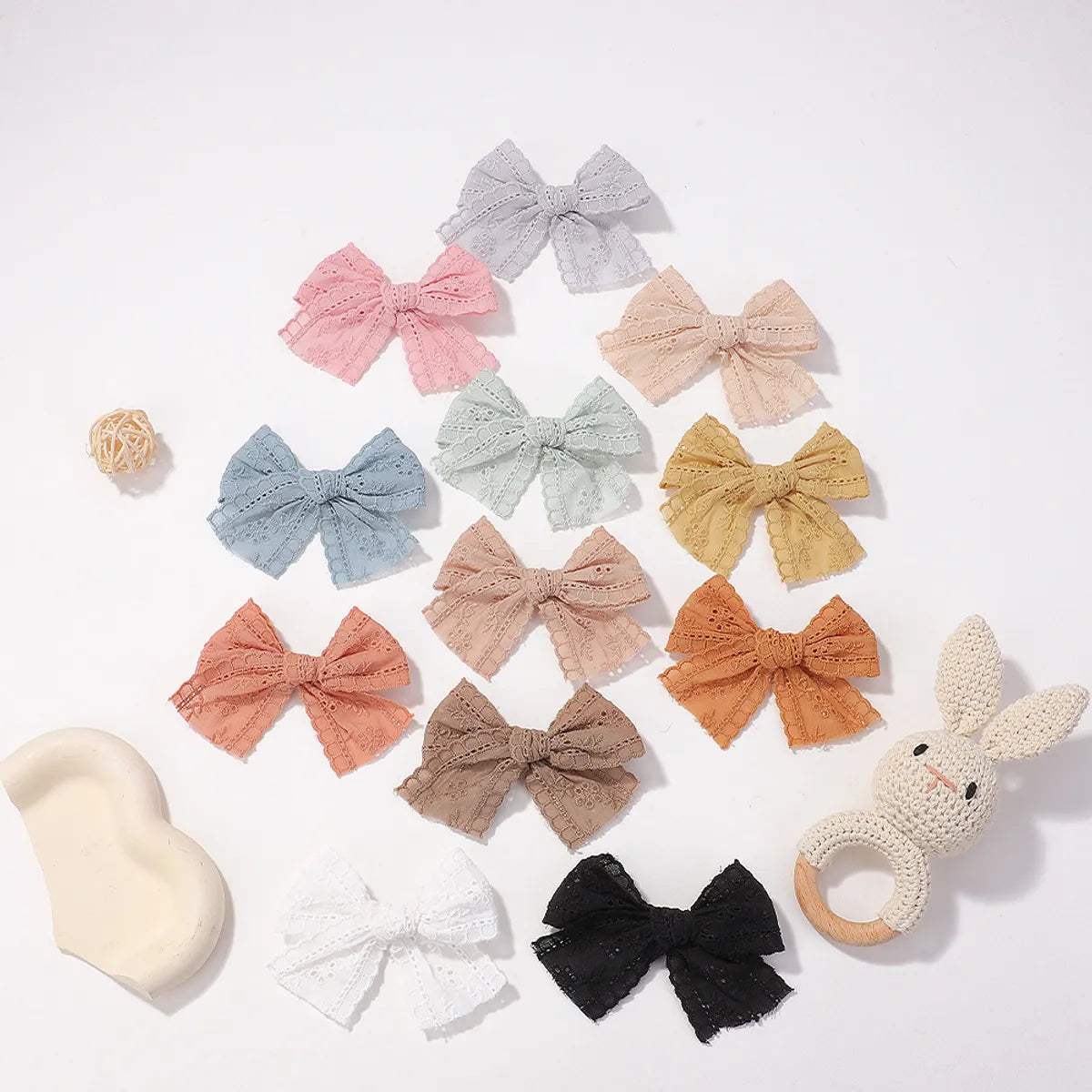 Kid'S Cute Bow Knot Cloth Lace Hair Clip