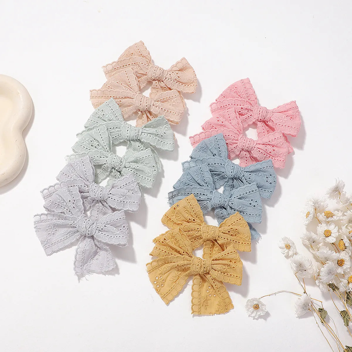 Kid'S Cute Bow Knot Cloth Lace Hair Clip