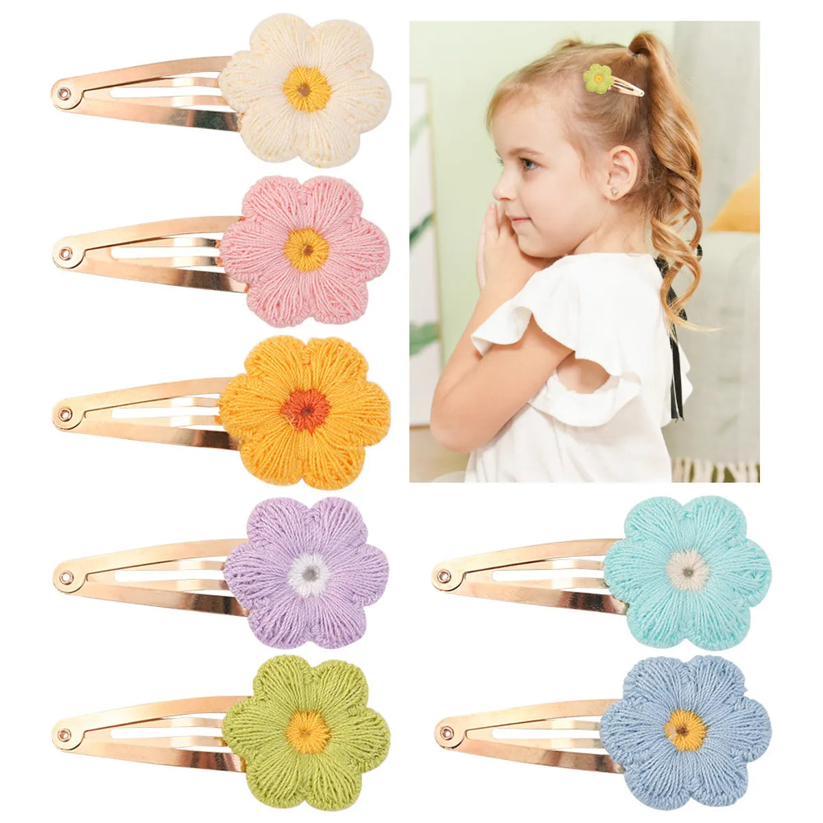 Kid'S Cute Flower Cloth Hair Clip