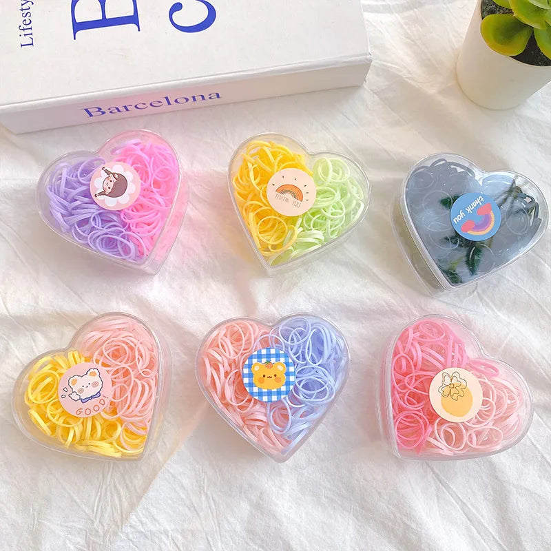 Kid'S Cute Heart Shape Tpu Stamping Hair Tie