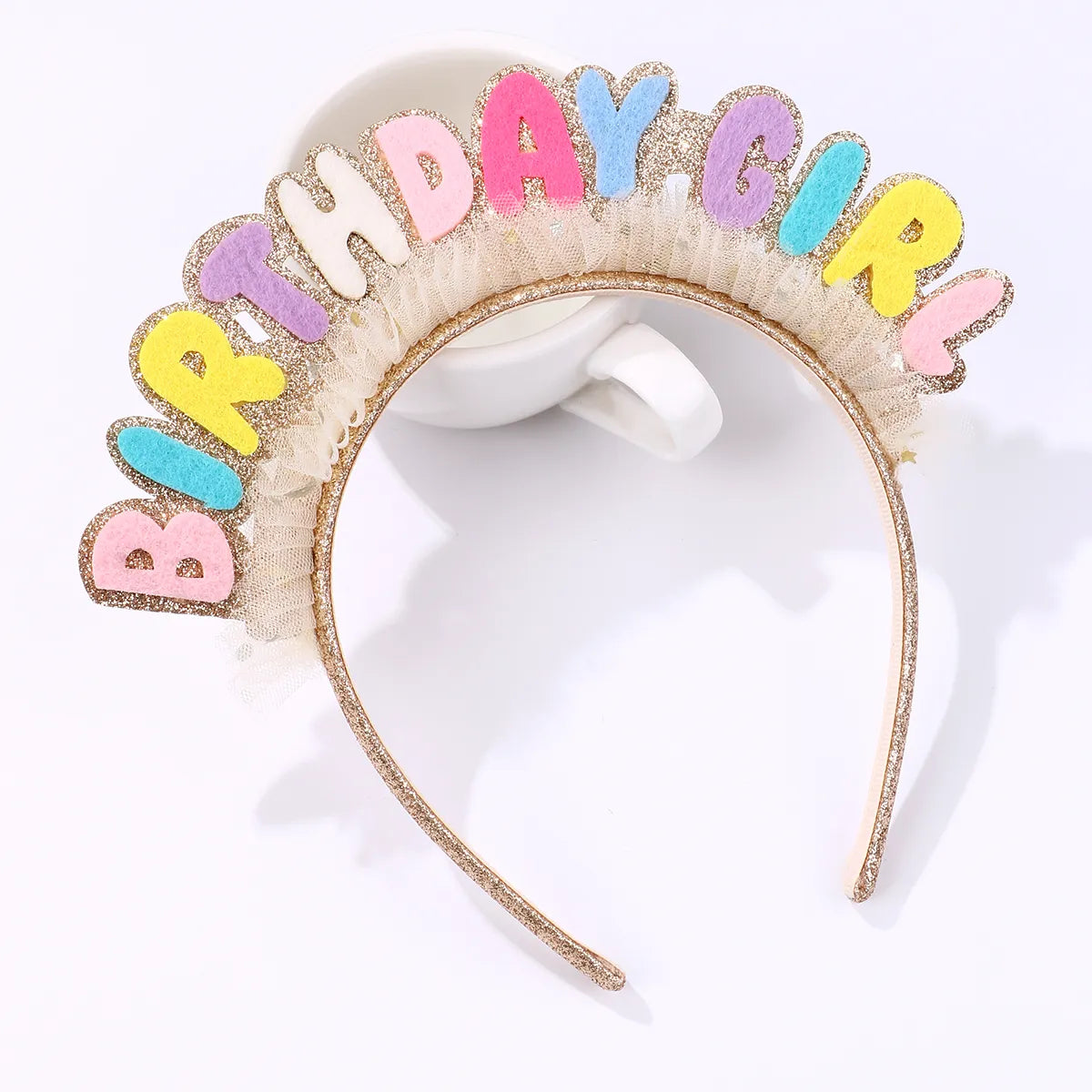 Kid'S Cute Romantic Sweet Letter Plastic Cloth Lace Handmade Appliques Hair Band