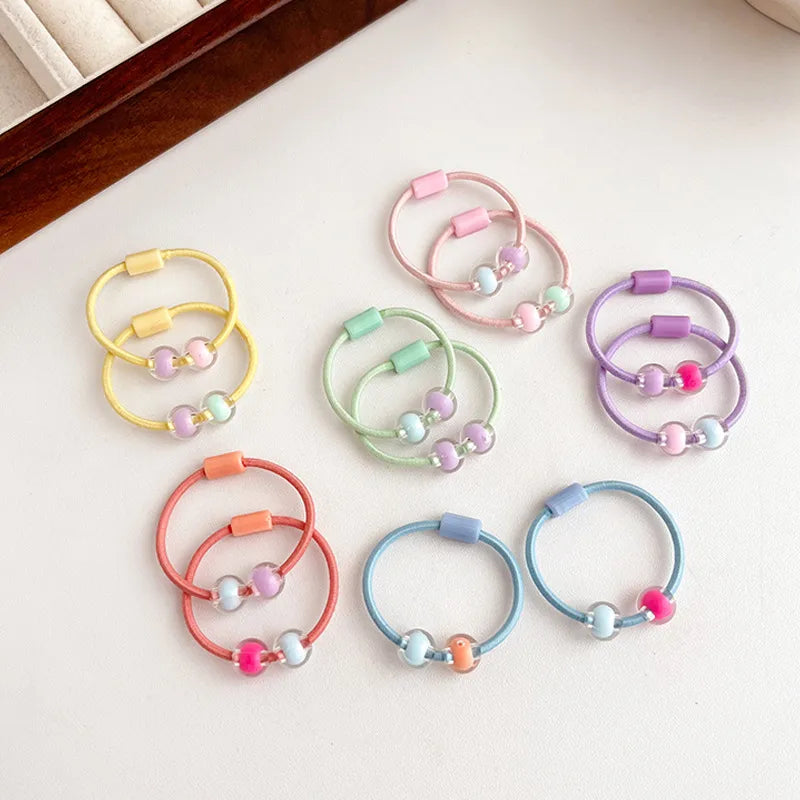 Kid'S Cute Simple Style Geometric Arylic Rubber Band Hair Tie