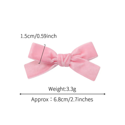 Kid'S Cute Solid Color Bow Knot Cotton Pleated Hair Clip