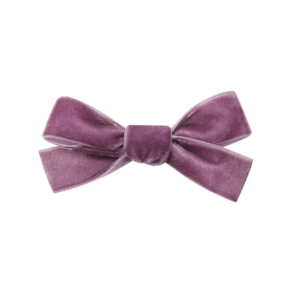 Kid'S Cute Solid Color Bow Knot Cotton Pleated Hair Clip