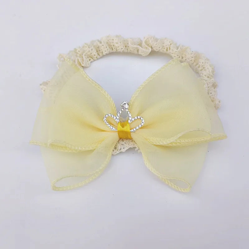 Kid'S Cute Sweet Crown Bow Knot Cloth Cotton Hair Band