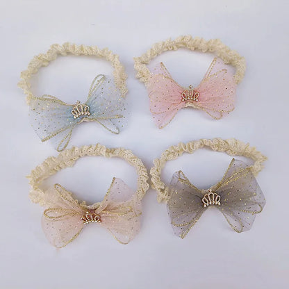 Kid'S Cute Sweet Crown Bow Knot Cloth Cotton Hair Band