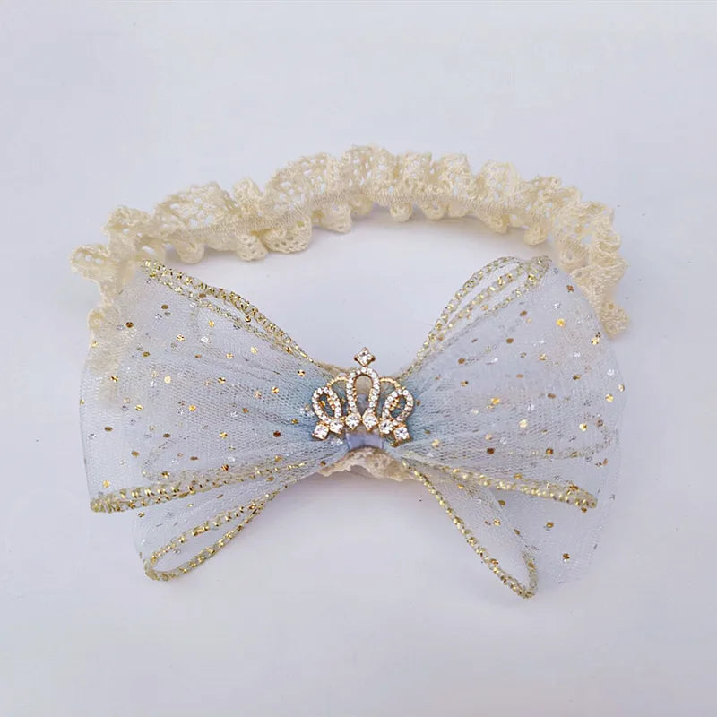 Kid'S Cute Sweet Crown Bow Knot Cloth Cotton Hair Band