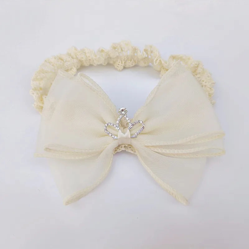 Kid'S Cute Sweet Crown Bow Knot Cloth Cotton Hair Band