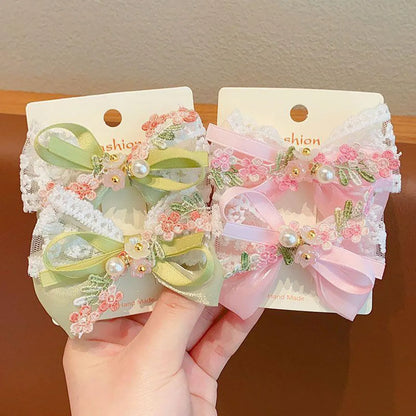 Kid'S Cute Sweet Flower Bow Knot Cloth Hair Clip