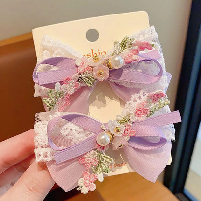 Kid'S Cute Sweet Flower Bow Knot Cloth Hair Clip