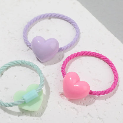 Kid'S Cute Sweet Simple Style Heart Shape Rope Hair Tie