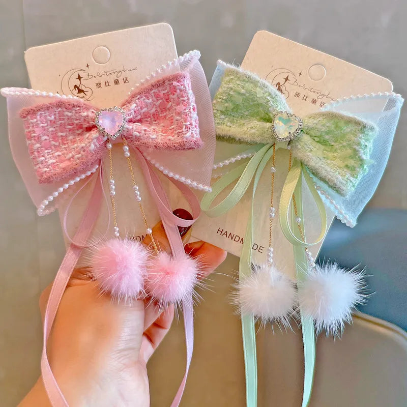 Kid'S Elegant Cute Bow Knot Cloth Hair Clip