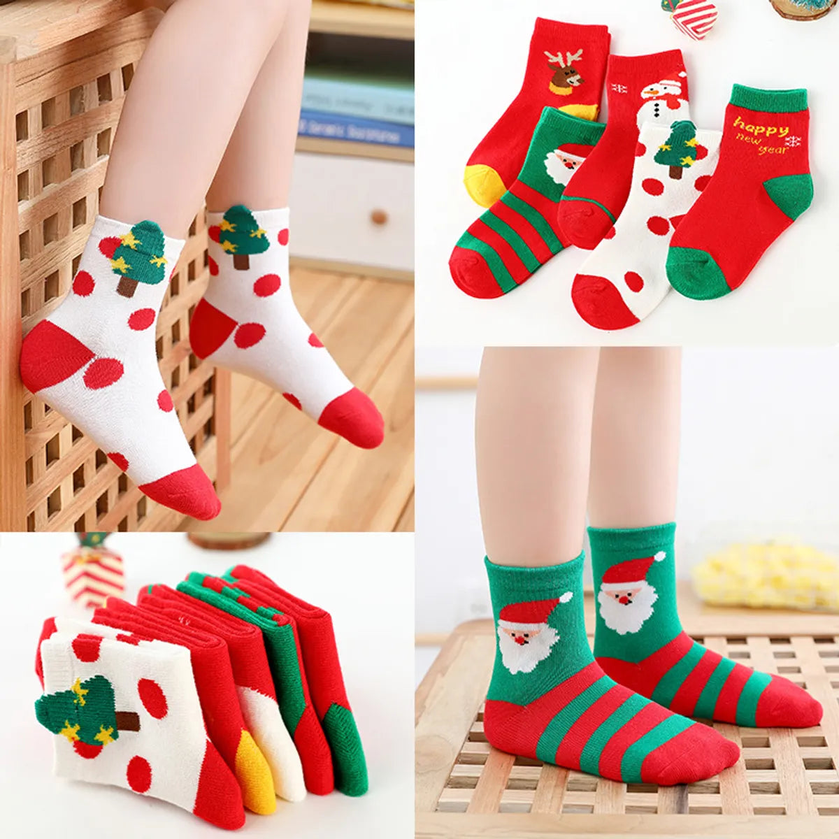 Kid'S Fashion Snowflake Cotton Jacquard Ankle Socks 1 Set