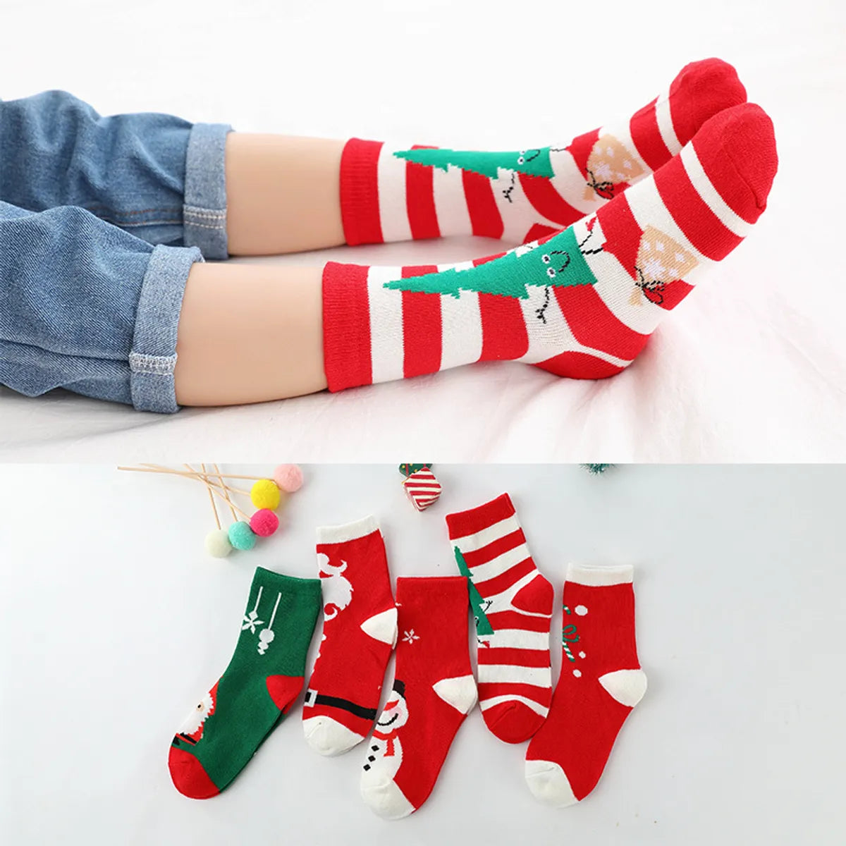 Kid'S Fashion Snowflake Cotton Jacquard Ankle Socks 1 Set