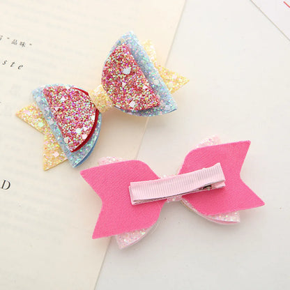 Kid'S Princess Bow Knot Great Sequins Hair Clip