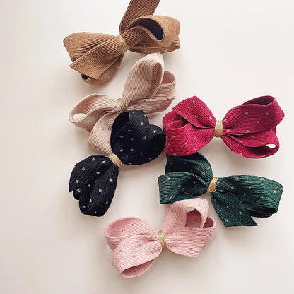 Kid'S Retro Bow Knot Cloth Hair Clip