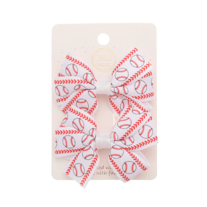 Kid'S Simple Style Classic Style Korean Style Basketball Bow Knot Football Alloy Ribbon Hair Clip