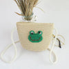 Kid'S Small Straw Animal Cute Bucket Zipper Crossbody Bag
