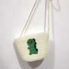 Kid'S Small Straw Animal Cute Bucket Zipper Crossbody Bag