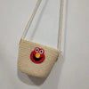 Kid'S Small Straw Animal Cute Bucket Zipper Crossbody Bag
