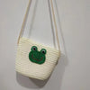 Kid'S Small Straw Animal Cute Bucket Zipper Crossbody Bag