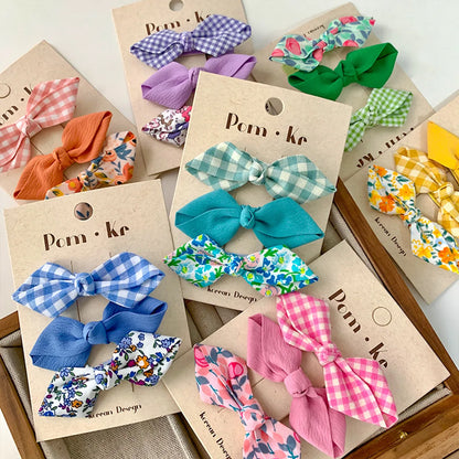 Kid'S Sweet Bow Knot Alloy Cloth Hair Clip